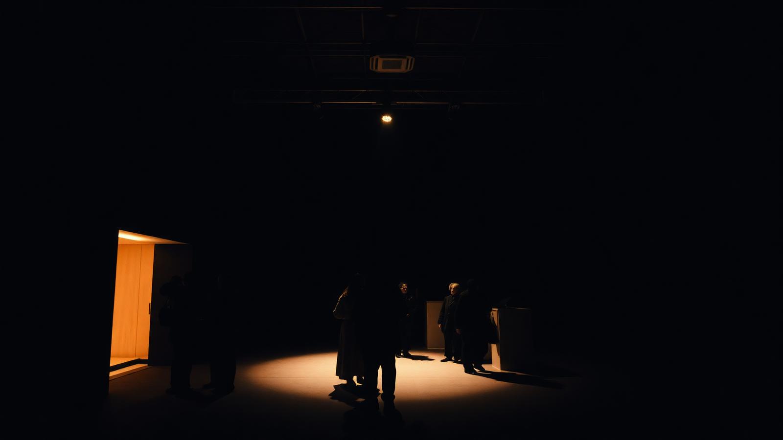 Guests arriving at an evening event